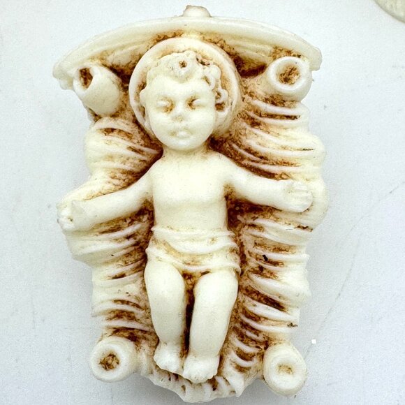 Vintage Made In Italy Plastic Miniature 6-Piece Nativity Figurine Set - Picture 4 of 10